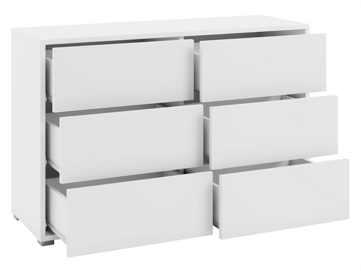 KOMMODE Gesita K6SZ - Silberfarben/Weiß, Holzwerkstoff/Kunststoff (120/73/41cm) - MIRJAN24