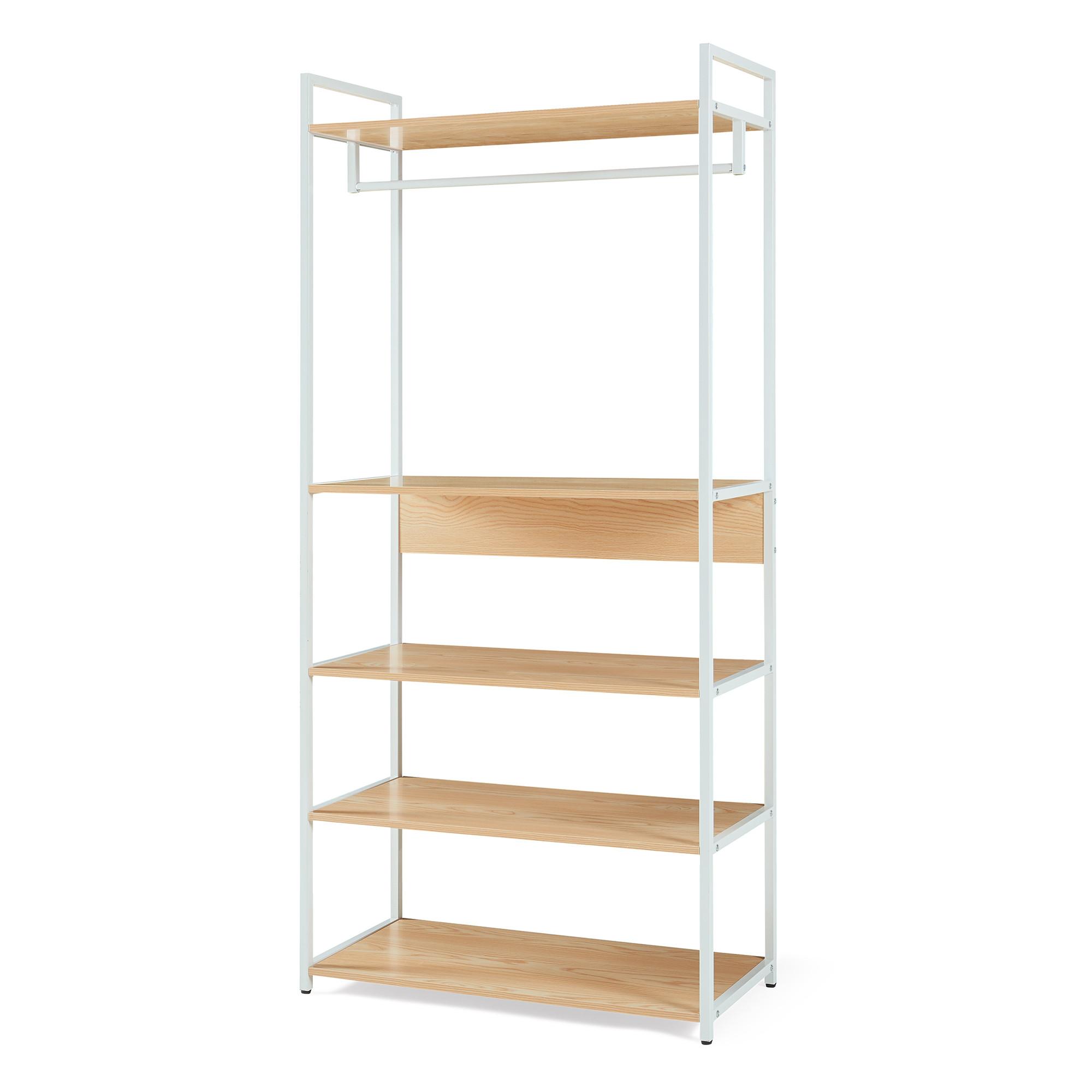 GARDEROBENSTÄNDER Larem - Eichefarben/Schwarz, Holzwerkstoff/Metall (84/180/40cm) - [en.casa]
