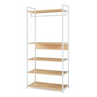 GARDEROBENSTÄNDER Larem - Eichefarben/Schwarz, Holzwerkstoff/Metall (84/180/40cm) - [en.casa]