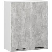 HÄNGESCHRANK Weiß, Beton 72/60/30 - Hellgrau/Weiß, Holzwerkstoff (60/72/30cm) - RAUMHIRSCH FURNITURE