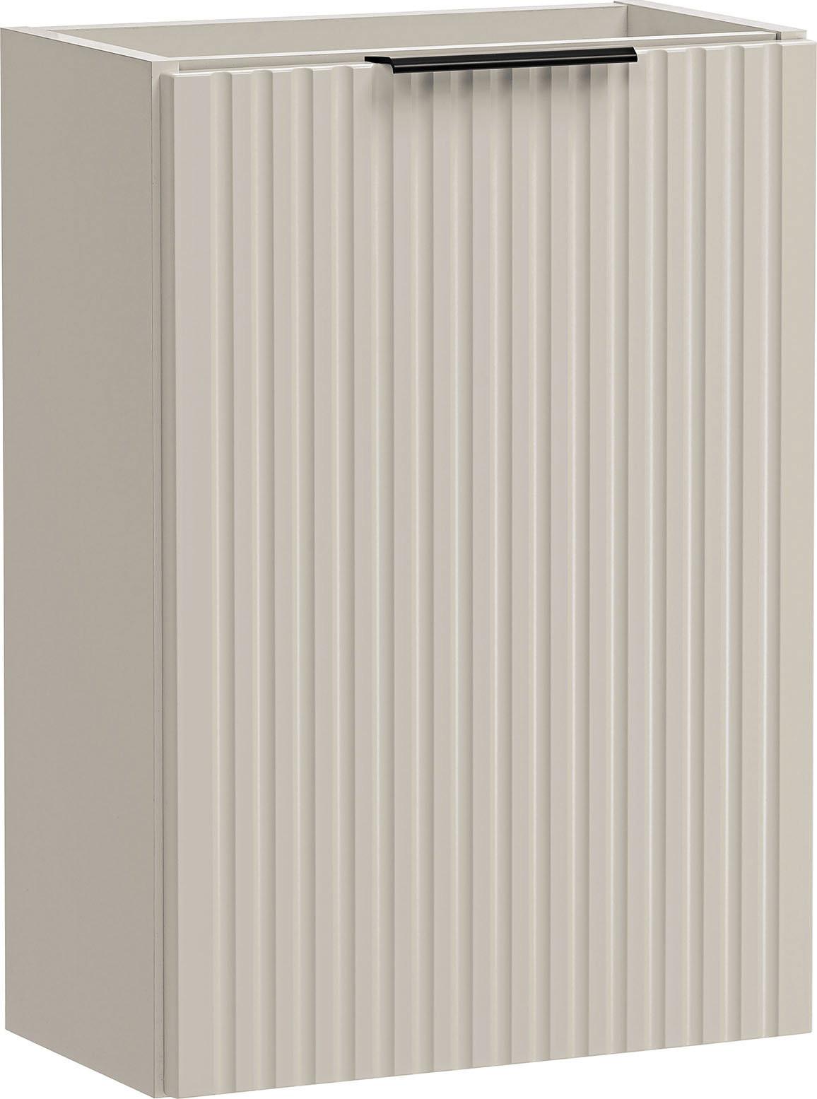 WASCHBECKENUNTERSCHRANK Niva hängend mit Rillenfronten in Matt Kaschmir, 40/57/22 cm - Kaschmir/Beige, Holzwerkstoff/Kunststoff (40/57/22cm) - WFL GROUP