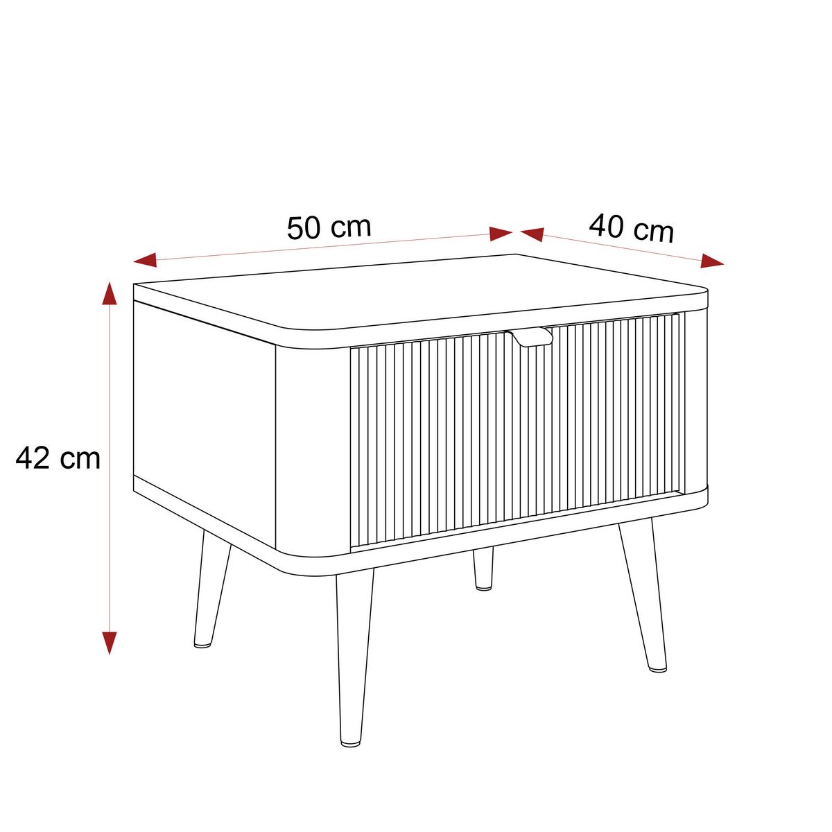 NACHTTISCH mit Schublade NAVANI auf schwarzen Beinen Kaschmir Nuss - Kaschmir/Nussbaumfarben, Holzwerkstoff (50/42/40cm) - Idohome