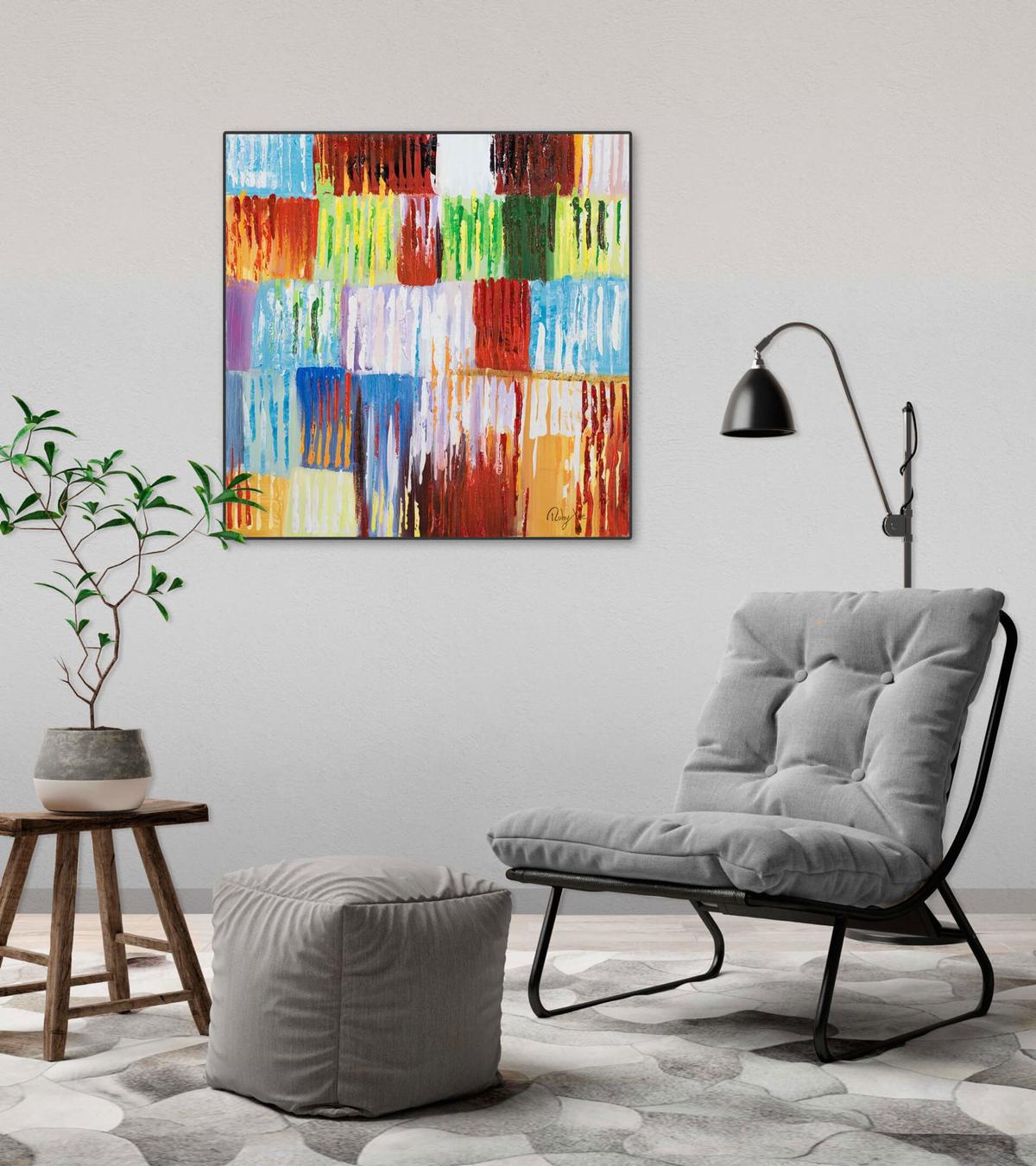 ACRYLBILD HANDGEMALT 60/60 cm - Multicolor, Holz/Textil (60/60cm) - KUNSTLOFT