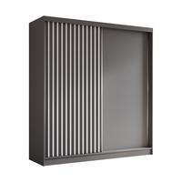 SCHWEBETÜRENSCHRANK LAMELLO 200/216/61 cm 2-türig Grau - Grau, Holzwerkstoff (200/216/61cm) - MASSENO