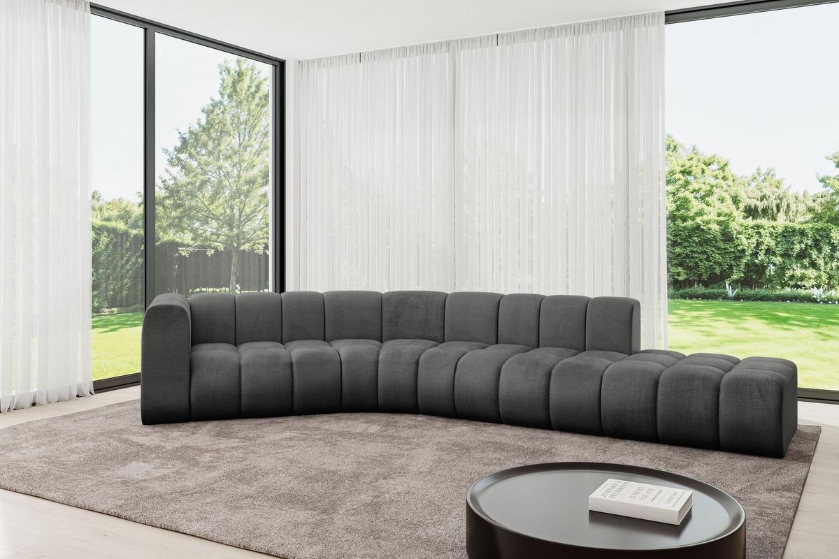 ECKSOFA modulares Sofa Tilmo-L1 - 399x194x70 cm Dunkelgrau - Dunkelgrau, Holzwerkstoff/Textil (399/194cm) - ALTDECOR