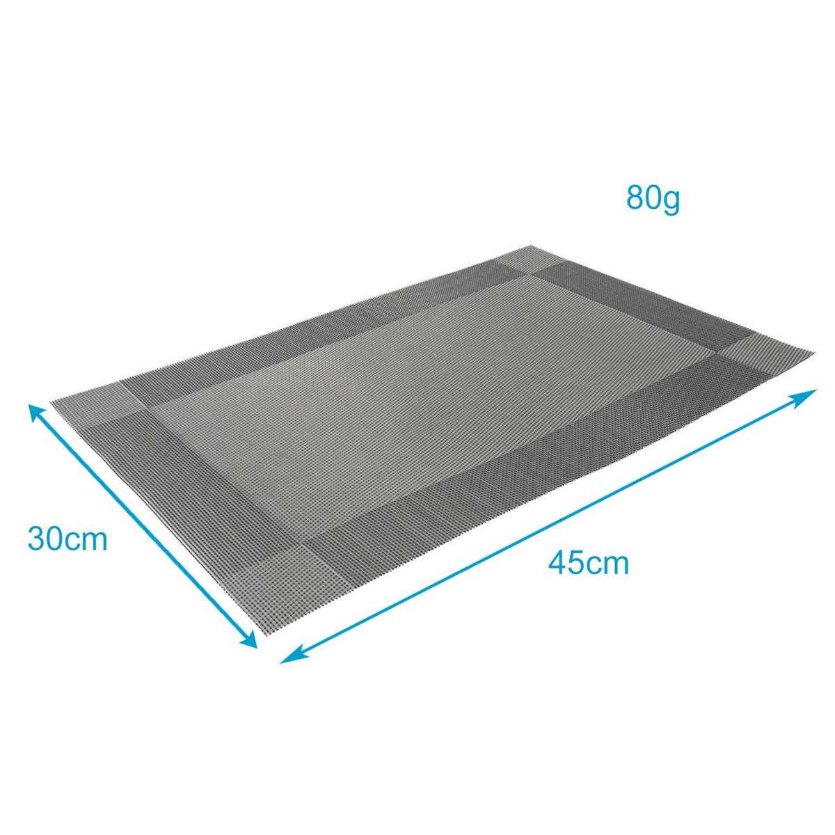PLATZSET Untersetzer 45/30 cm (6er-Set) - Grau, Kunststoff (45/30/0.16cm) - Intirilife