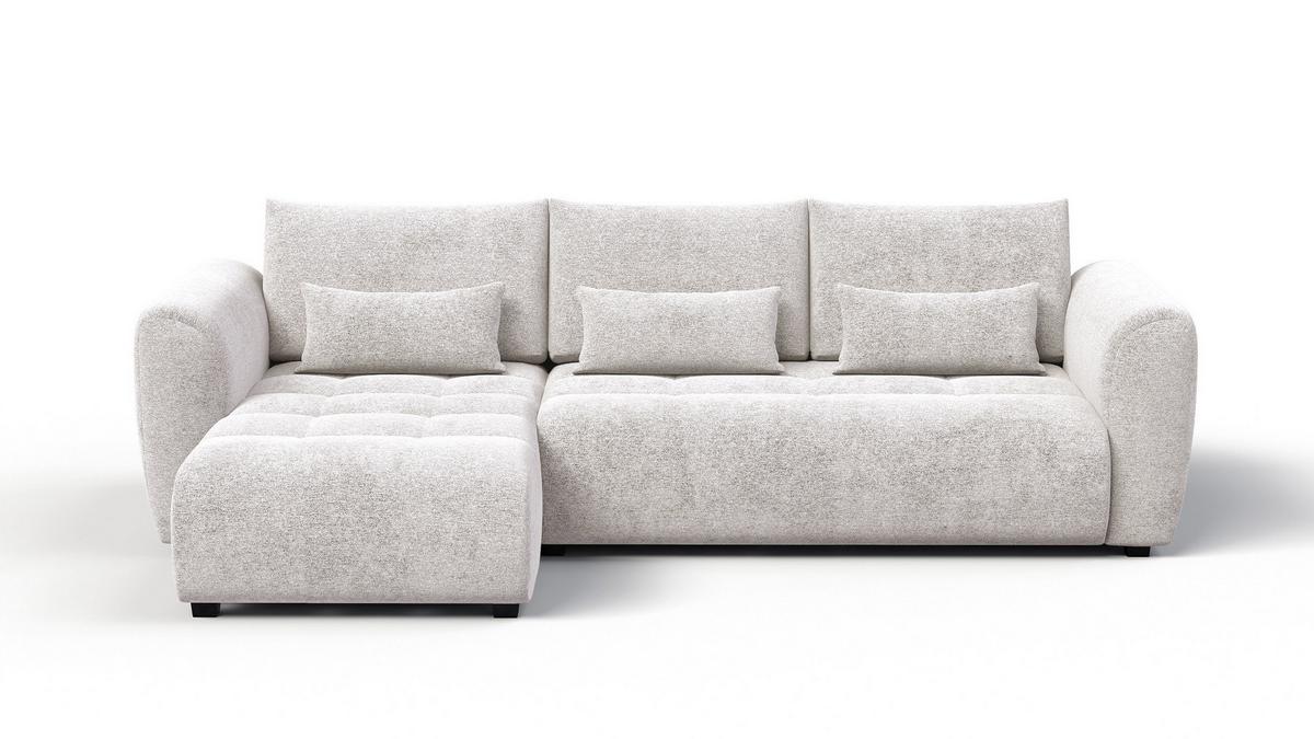 ECKSOFA SORENO 4-Sitzer, ecru - Ecru/Schwarz, Holz/Textil (293/171cm) - Wozimo