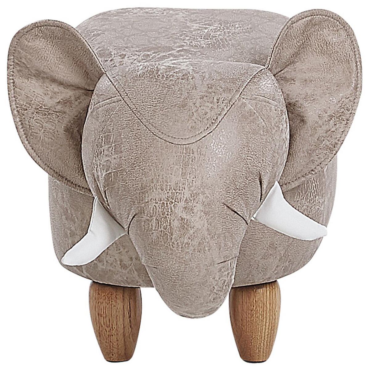 HOCKER Jumbo 63/34/38 cm - Grau, Kunststoff/Textil (34/38/63cm) - Beliani