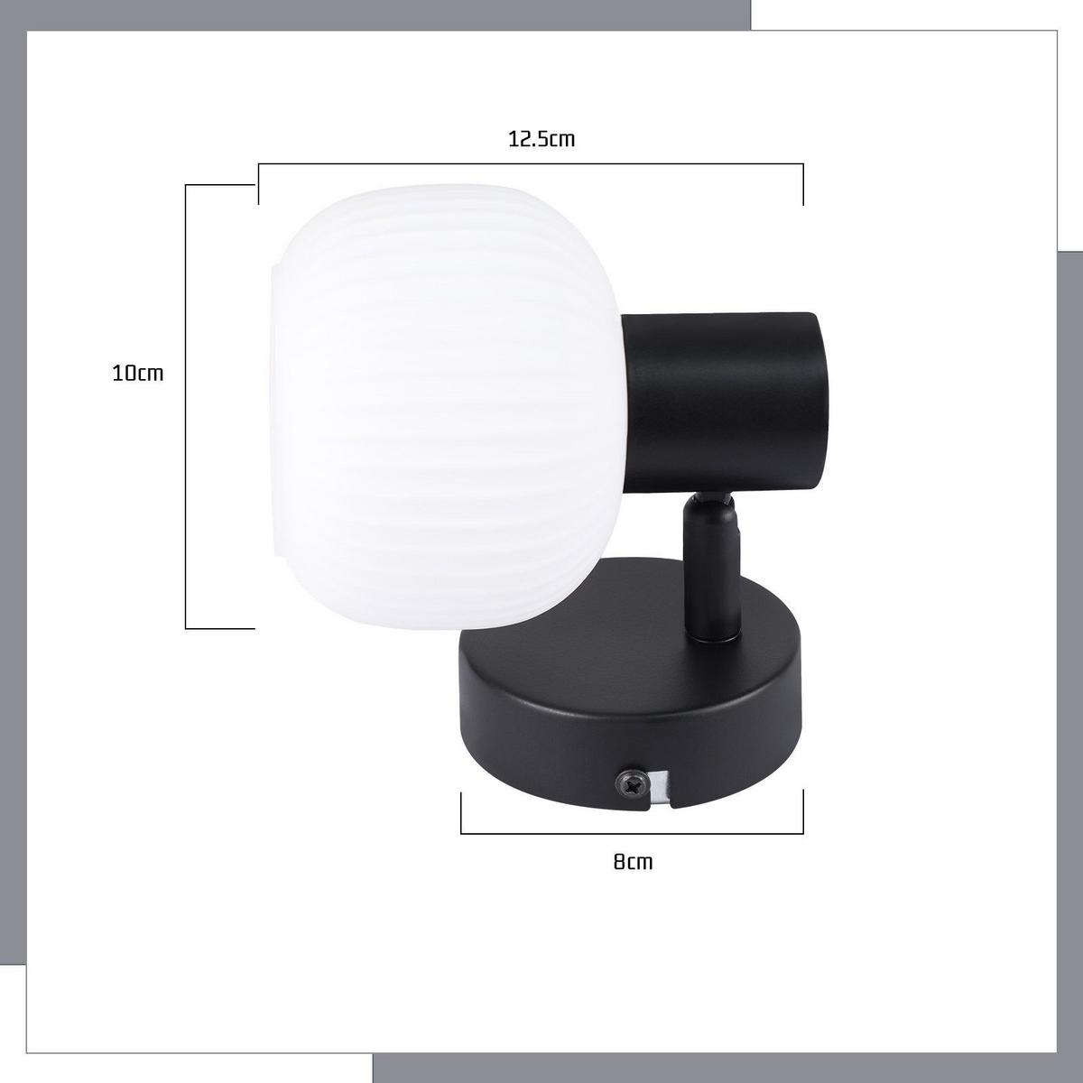 DECKENSTRAHLER Legrand 1-flammig 12.5/10/13cm - Schwarz, Metall (12.5/10/13cm) - Nettlife