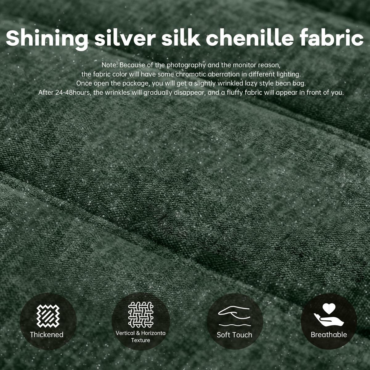 SITZSACK aus glänzendem Chenille mit Ergonomie - Grün, Textil (90/80/100cm) - Urban Meuble
