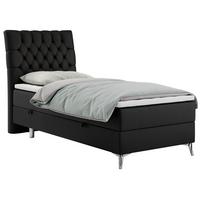 BOXBETT MILEN 90/200 Schwarz Kunstleder - H3 - Links Seite - Schwarz, Holz/Textil (90/200cm) - MKS