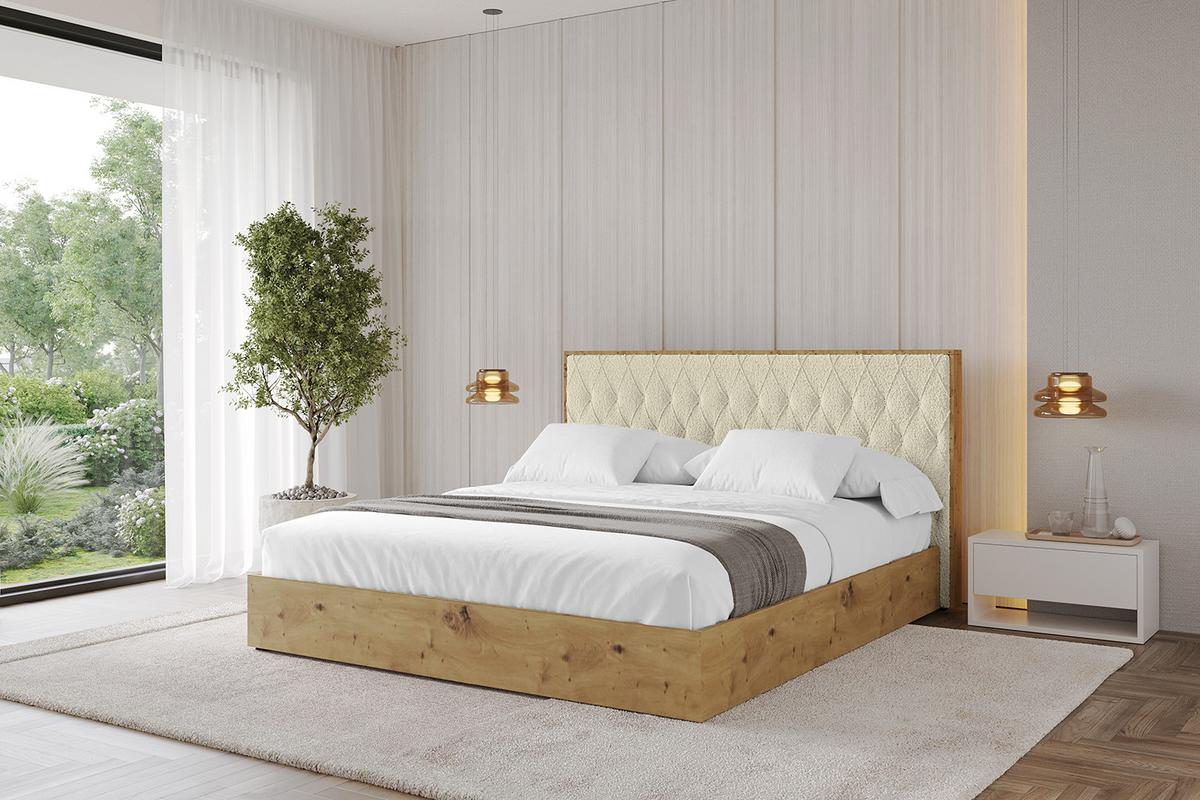 POLSTERBETT mit Bettkasten und Lattenrost, Boxbett ohne Matratze - ENZO5 180x200 Beige - Taupe, Holzwerkstoff/Textil (180/200cm) - ALTDECOR