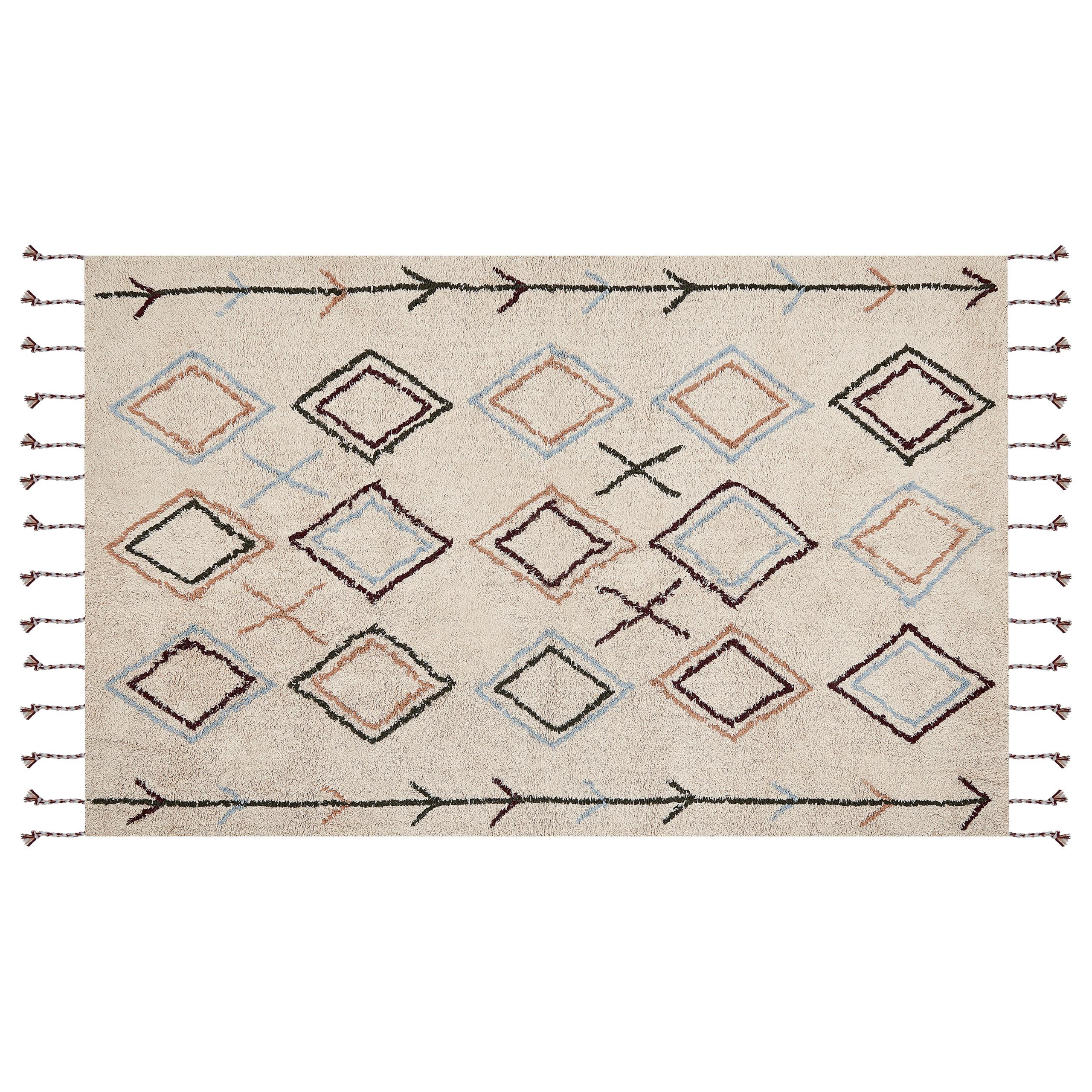 TEPPICH geflochten Corum 200/140 cm - Beige, Textil (140/200cm) - Beliani