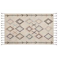 TEPPICH geflochten Corum 200/140 cm - Beige, Textil (140/200cm) - Beliani