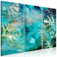 KUNSTDRUCK Türkis 90/60 cm - Türkis/Goldfarben, Textil (90/60cm) - KUNSTLOFT