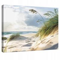 LEINWANDBILD Strand Meer Natur Modern 60x40 - Multicolor, Holzwerkstoff (60/40cm) - Wallarena