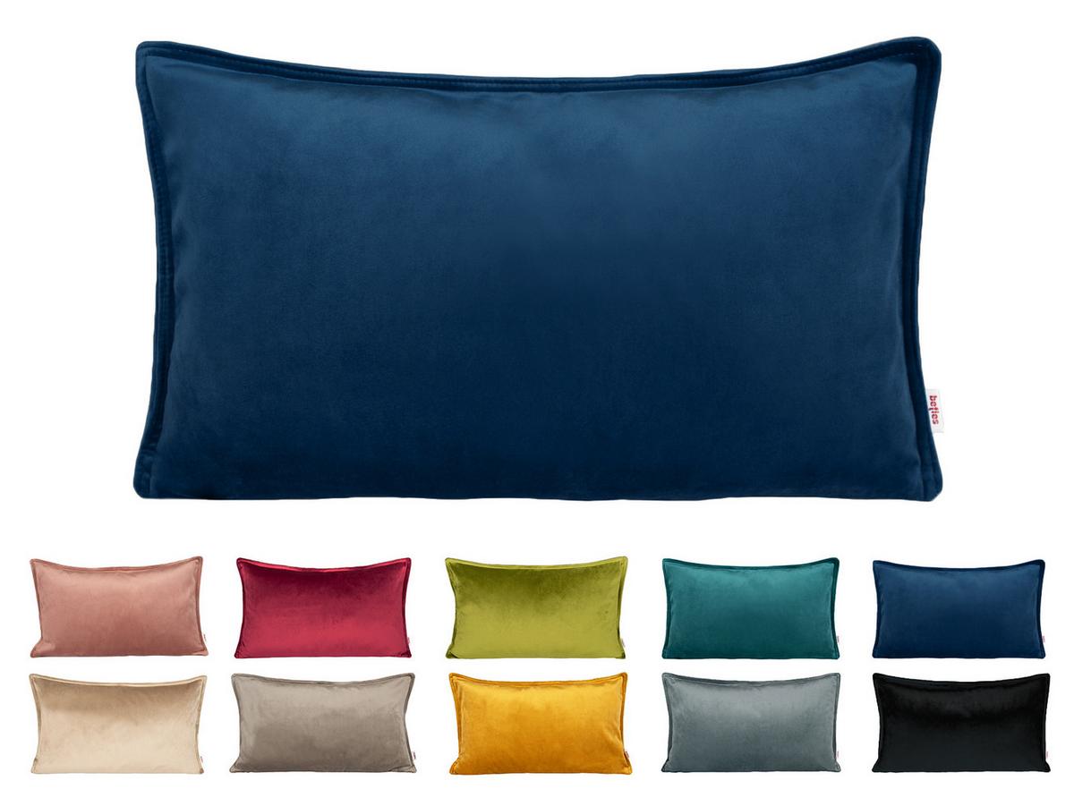 KISSENHÜLLE Samt&Sonders admiral-blau 50/30 cm - Blau/Dunkelblau, Textil (30/50cm) - beties Heimtextil