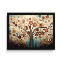 POSTER MIT RAHMENGERAHMTES BILD Baum - Baum des Lebens - Farbe 40x30 cm - Braun, Papier (40/30cm) - MuchoWow