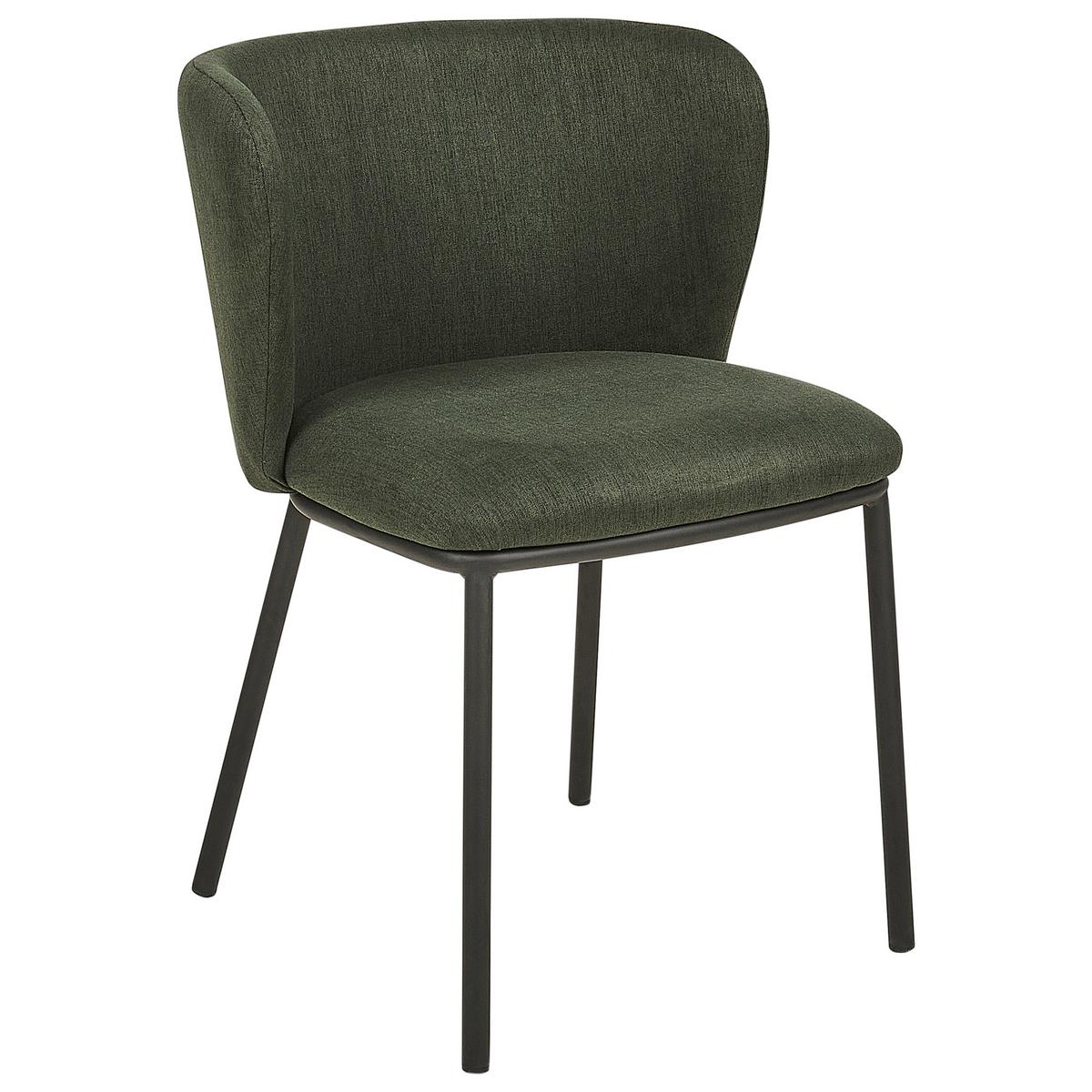ESSZIMMERSTUHL 2er-Set Polsterbezug Grün Mina - Grün, Textil/Metall (45/75/52cm) - Beliani