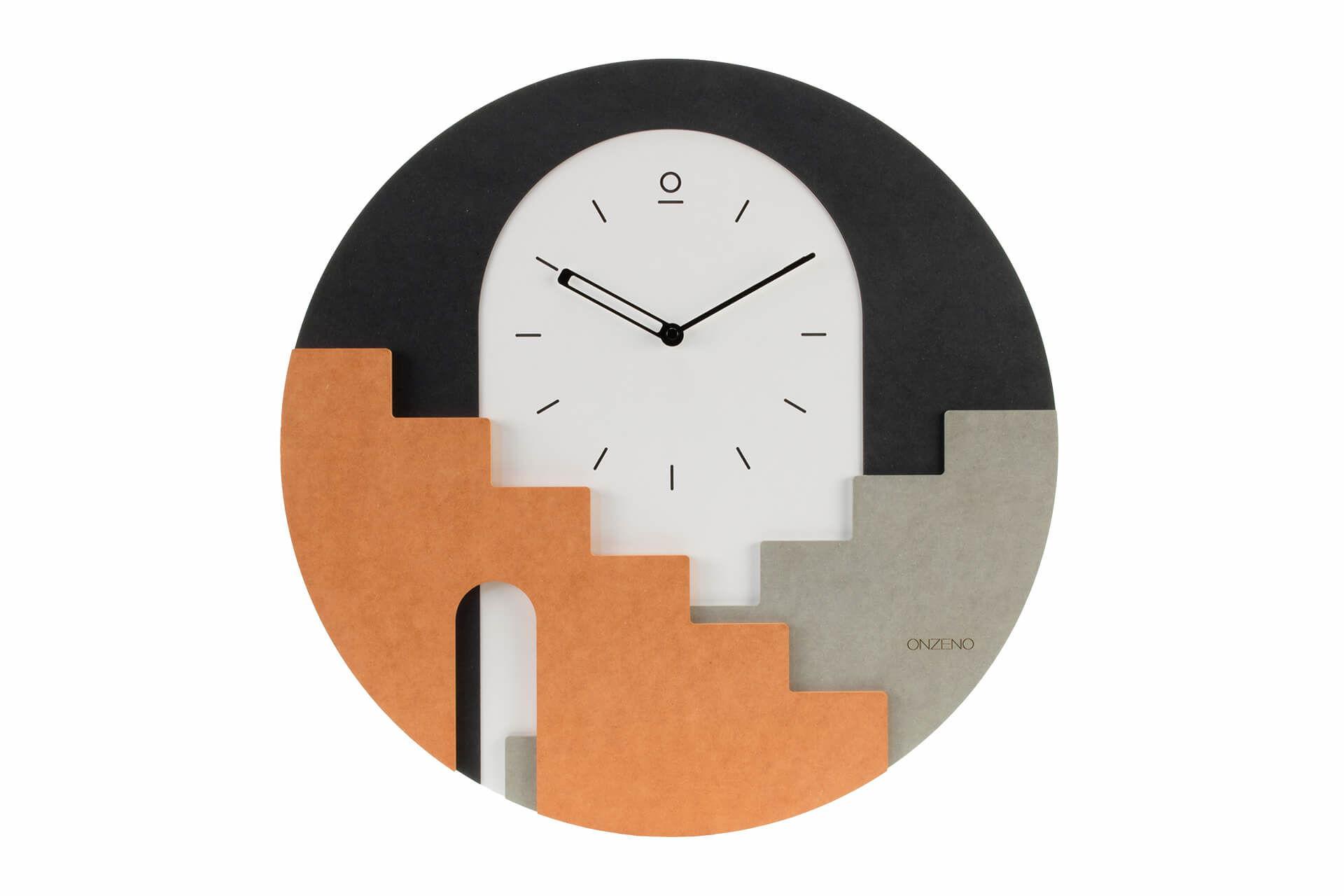 WANDUHR Design Schwarz-Weiß 48/48 cm - Schwarz, Holzwerkstoff (48/48/1cm) - ONZENO