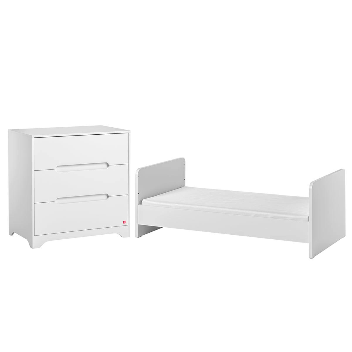 BABYZIMMER 2-teilig Ova Weiß - Weiß, Holzwerkstoff (144.5/86/75cm) - Petits-meubles