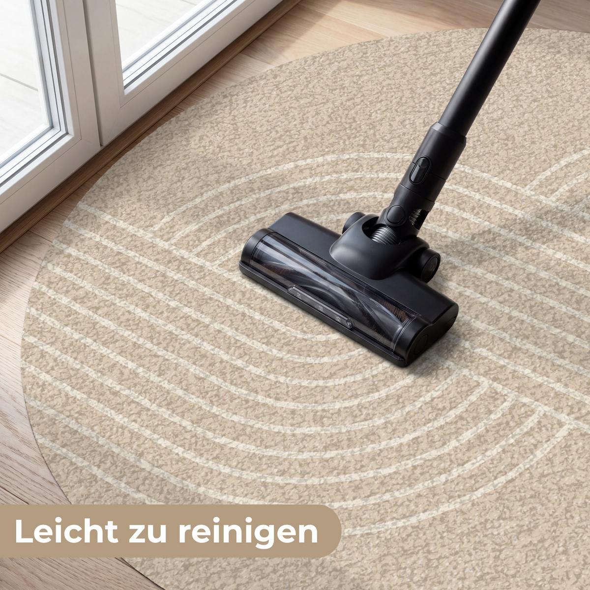 FUSSMATTE Parallele Linien - Leichte Textur - Beige Türmatte 120x120 cm - Beige, Kunststoff (120/0.4cm) - MuchoWow