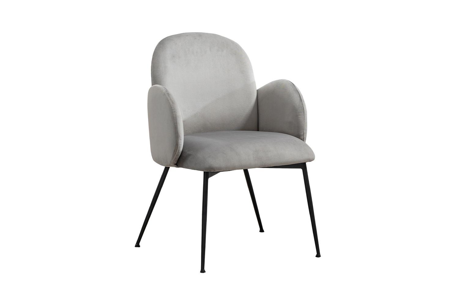 ESSZIMMERSTUHL DEON Grau Velvet (1er-Set) - Grau, Textil (59/84/62cm) - KAWOLA