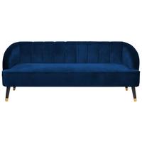 3-SITZER-SOFA Samtstoff Kobaltblau Alsvag - Hellblau, Textil (191/73/73cm) - Beliani