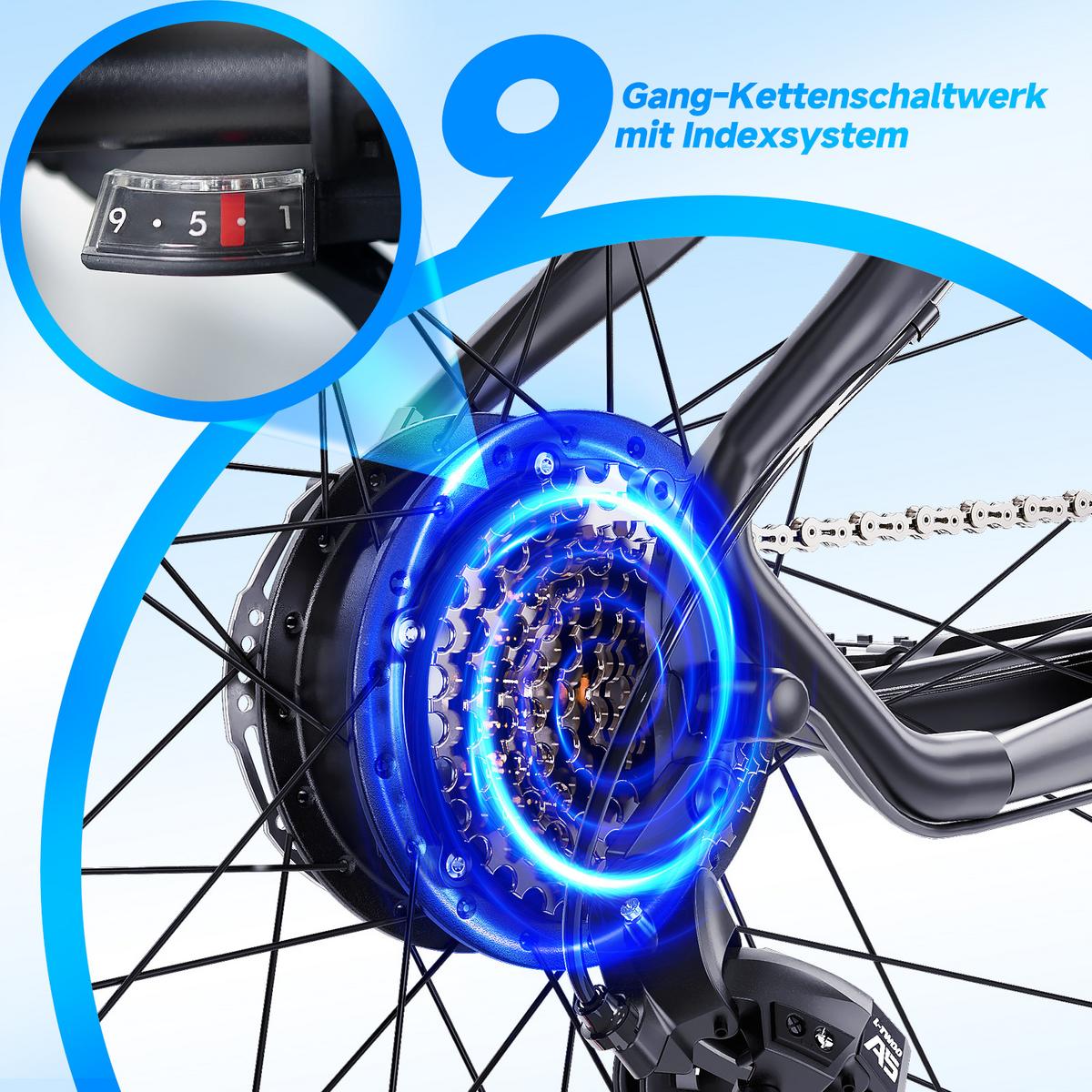 ELEKTROFAHRRAD M920 27.5 in - Rot, Metall (69.85cm) - ZMH