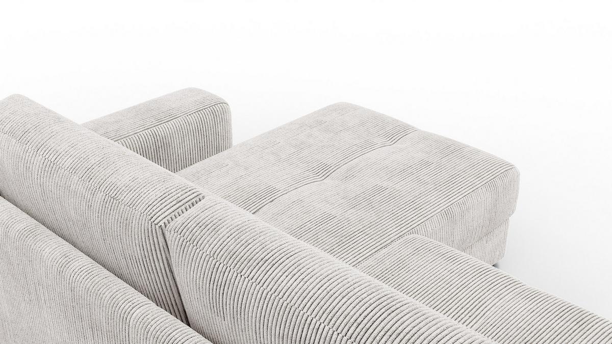 ECKSOFA OLI 4-Sitzer rechts, perlweiß - Weiß, Holz/Textil (295/172cm) - Wozimo