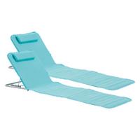 STRANDMATTEN-SET 2 TLG. Cellorigo - Türkis, Textil/Metall (160/42/49cm) - [en.casa]