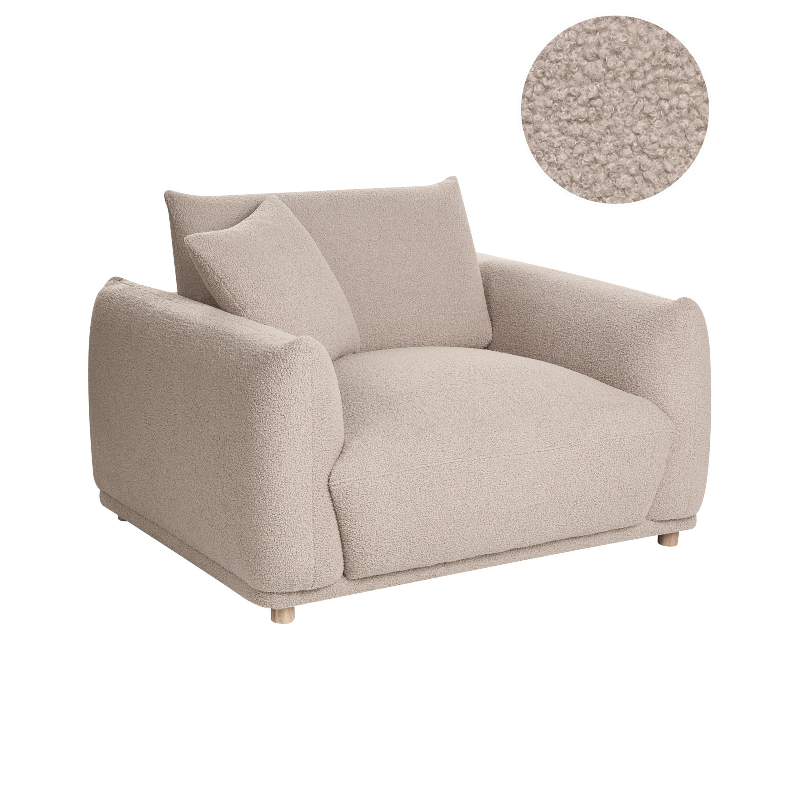 SESSEL Bouclé Beige Jubek - Beige, Textil (120/81/104cm) - Beliani