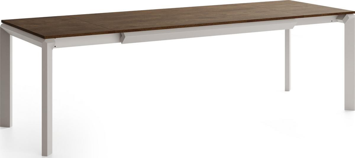 ESSTISCH Elan rechteckig ausziehbar verlängerbar mit Schwarzen Metallbeinen, Eiche Braun Rustikal 160-250/90/76 cm - Kaschmir/Alteiche, Holzwerkstoff/Metall (90/250/76cm) - WFL GROUP