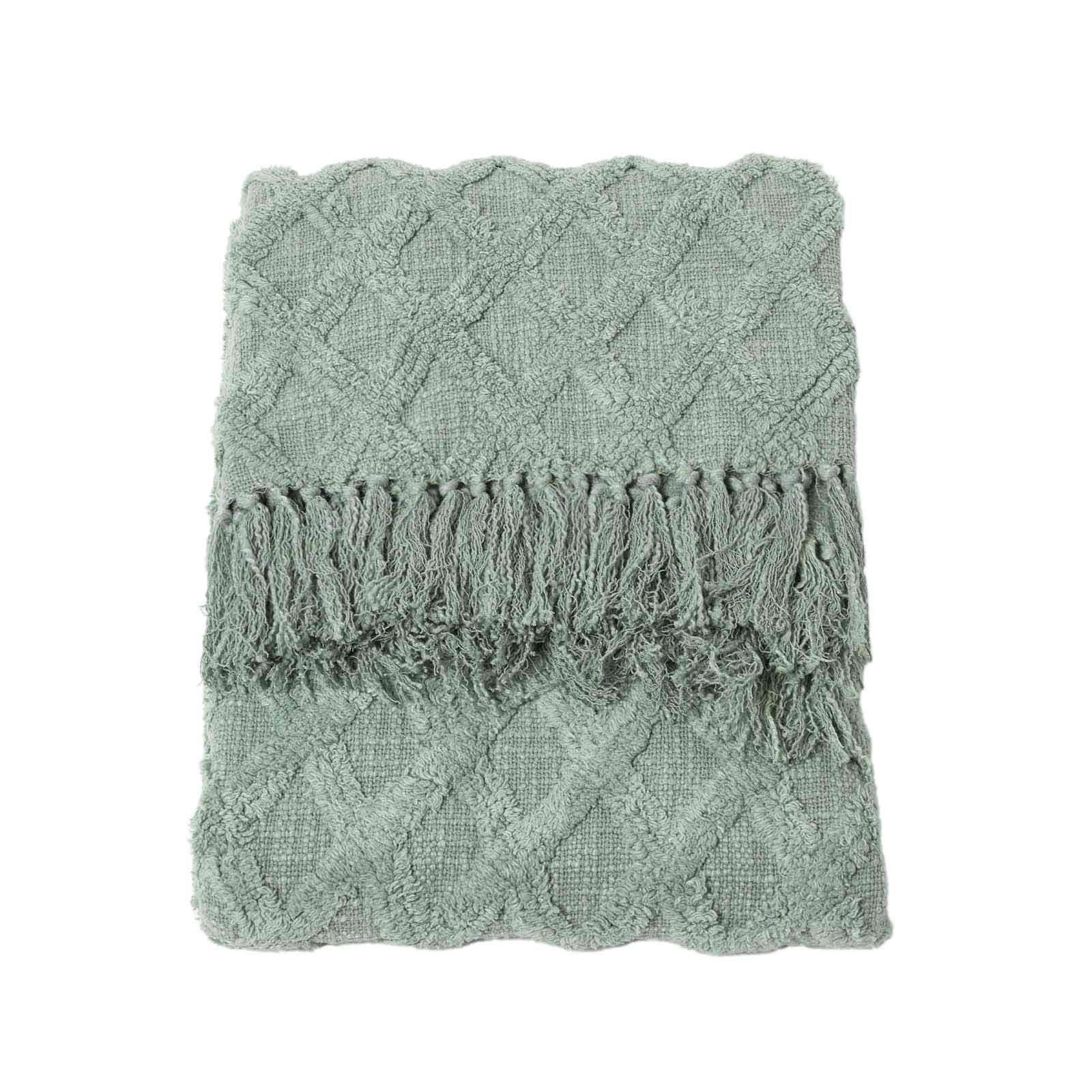 WOHNDECKE 125/150 cm, Baumwolle getuftet - Salbeigrün, Textil (125/150cm) - Homescapes