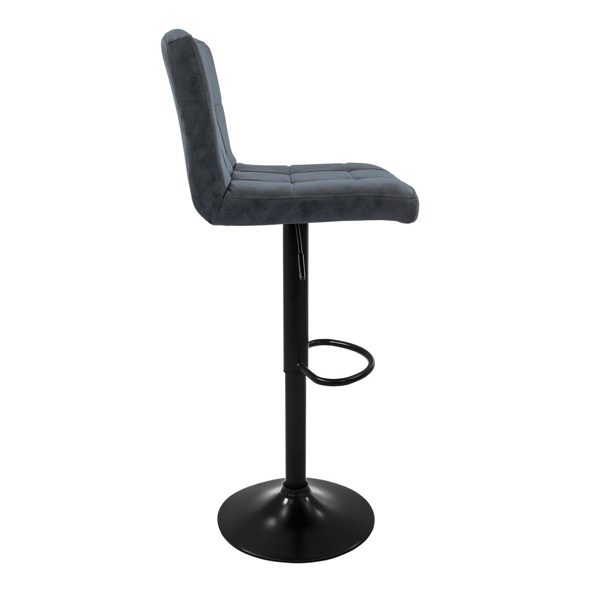 BARHOCKER 2er Set Anthrazit aus Kunstleder höhenverstellbar/drehbar - Anthrazit/Schwarz, Metall (45/112/50cm) - ML-DESIGN