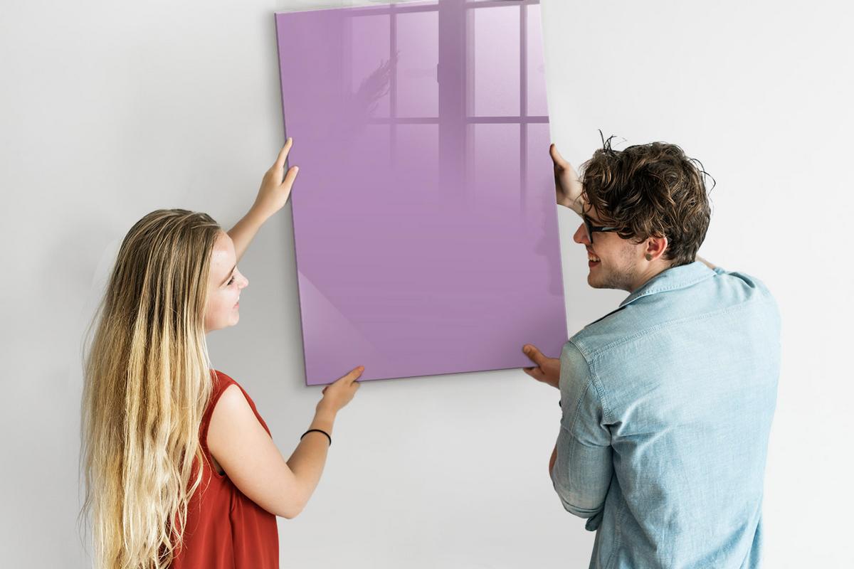 MAGNETTAFEL 70x100 Flieder schwarzer Marker - Violett, Glas (70/0.4/100cm) - TULUP
