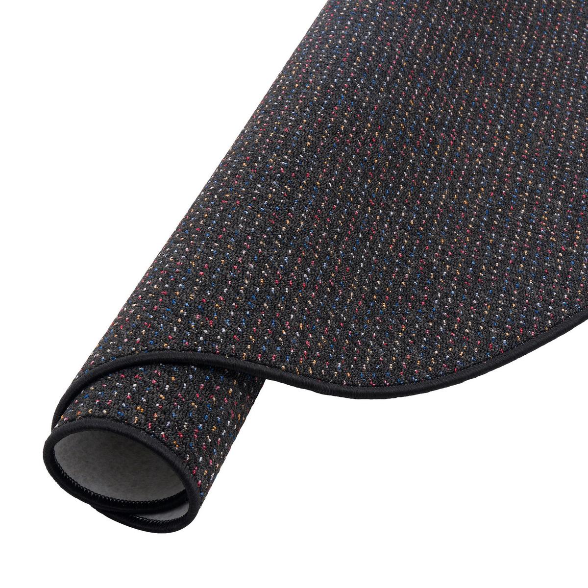 SCHLINGEN TEPPICH ALMA MELIERT RUND - Schwarz, Textil (160/160cm) - Snapstyle