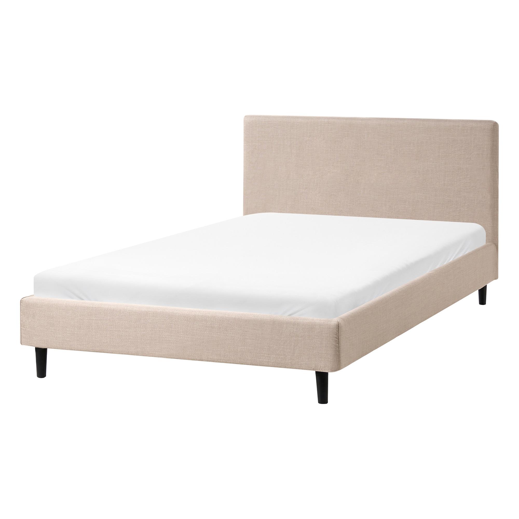 BETT mit Lattenrost 120/200 cm Beige Fitou - Beige/Braun, Textil (120/200cm) - Beliani