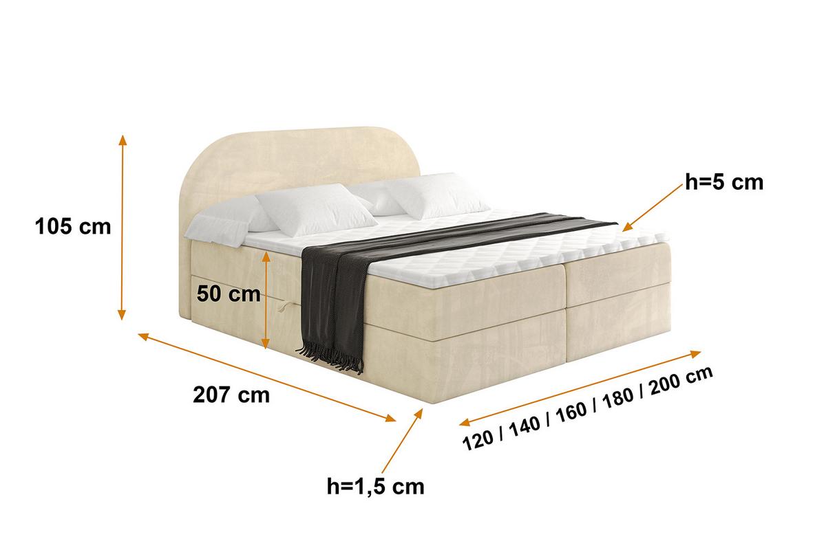 BOXBETT mit Matratze H3 und Lattenrost - NOX - 120x200 - Beige Monolith - Beige, Holzwerkstoff/Kunststoff (120/200cm) - ALTDECOR
