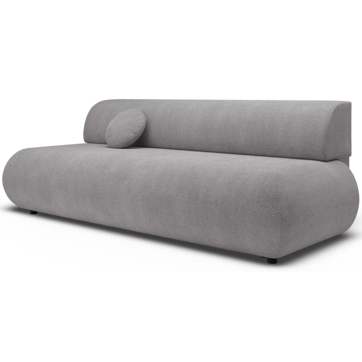 3-SITZER SCHLAFSOFA Grau Chenille - Schwarz/Grau, Kunststoff/Textil (214/74/100cm) - Selsey