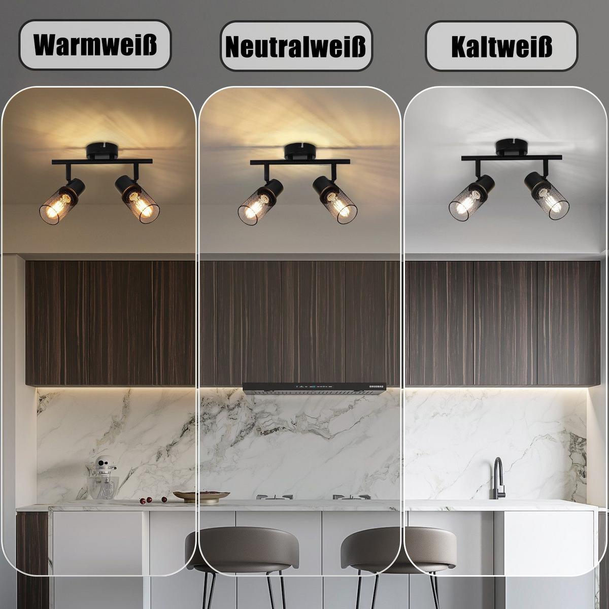 DECKENLEUCHTE Käfig 2-flammig 30/16/21 cm - Schwarz, Metall (30/16/21cm) - Nettlife