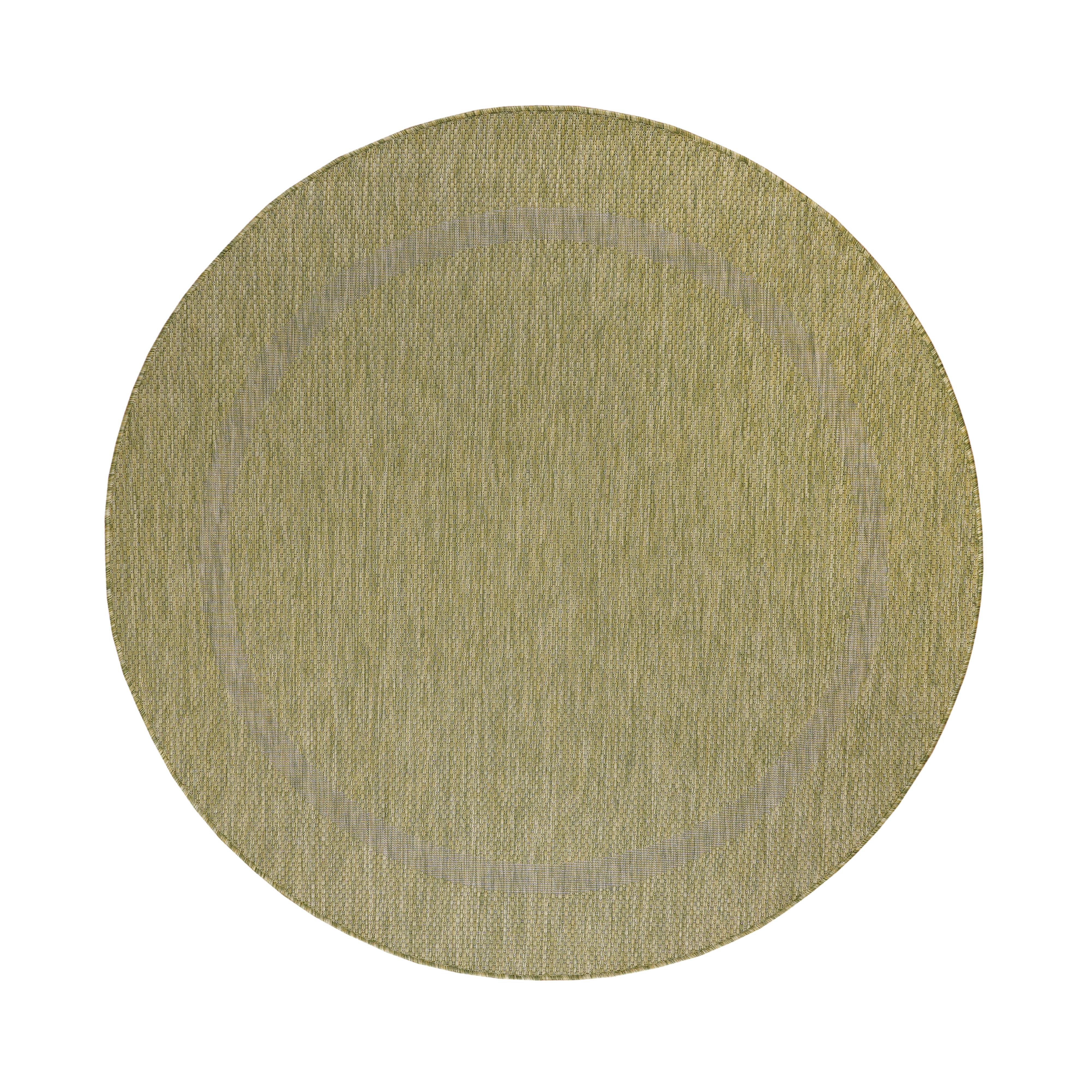 TEPPICH Outdoor ALSTER in Grün, einfarbig, Ø 120 cm - Grün, Textil (120/120cm) - KADIMA DESIGN