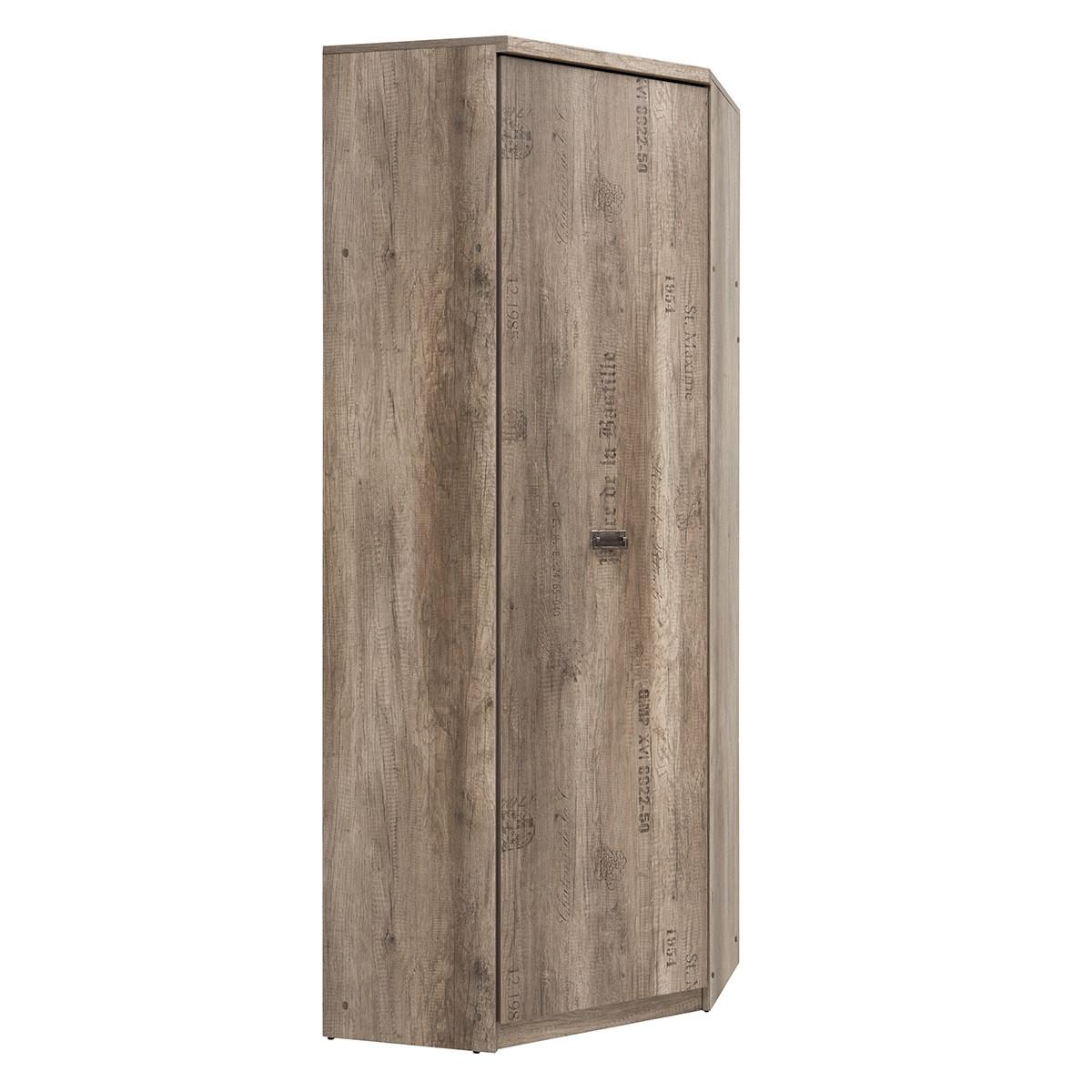 SCHRANK 1 Tür Abel Holz und Grau - Grau, Holzwerkstoff (74/205/74cm) - Petits-meubles
