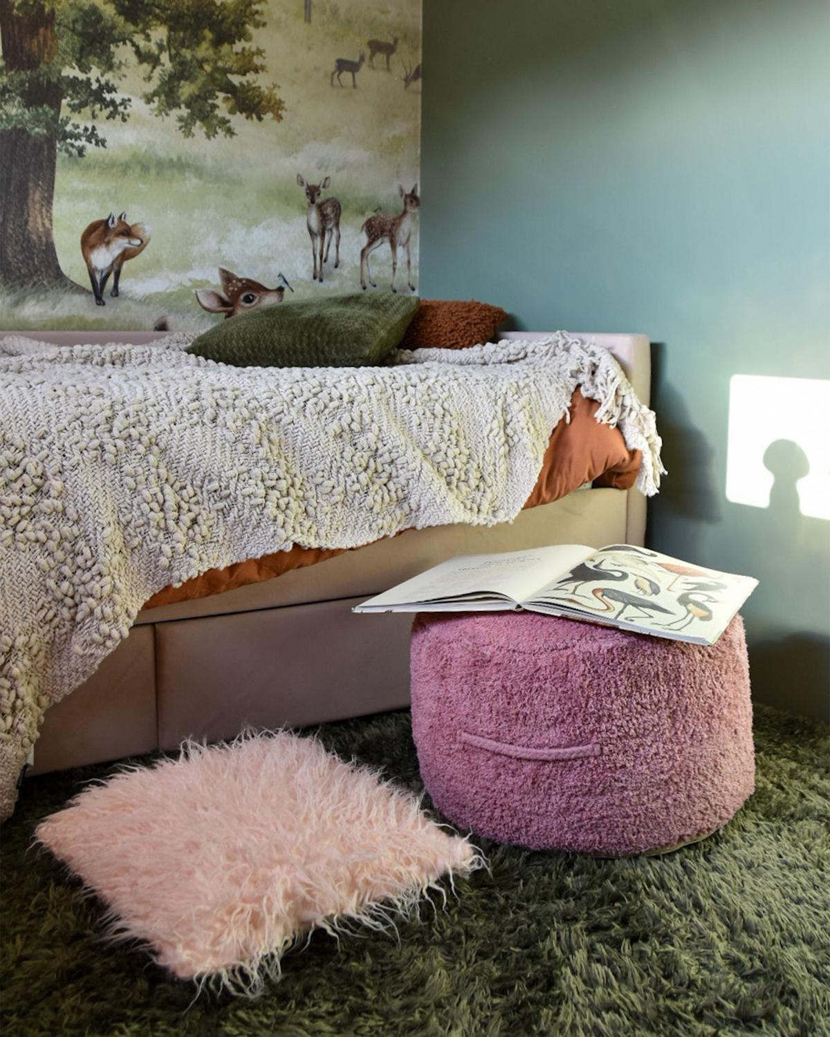POUF Baumwolle Rosa Kandhkot - Pink, Textil (50/35/50cm) - Beliani