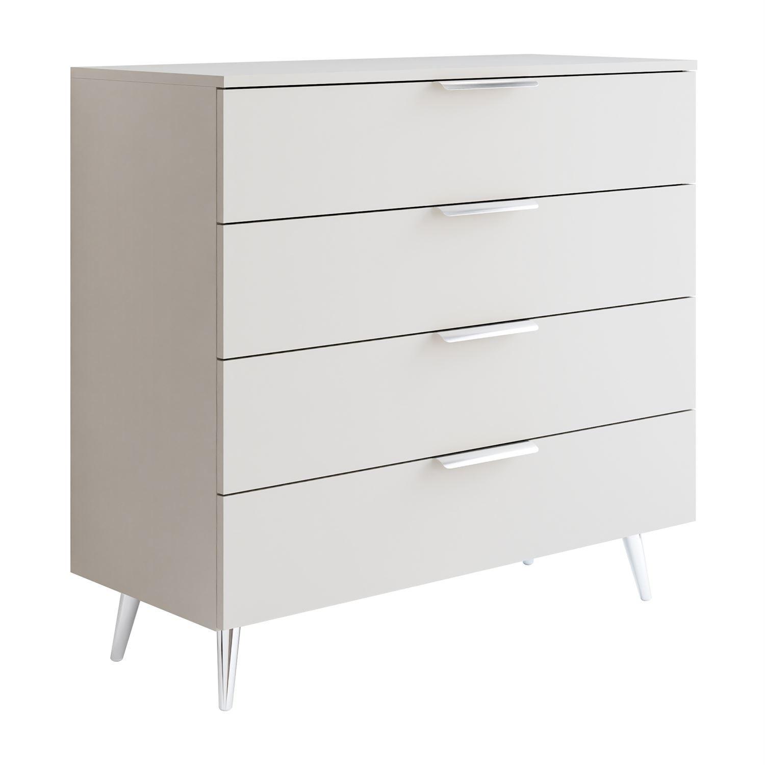 KOMMODE LINA KASCHMIR 95 LED auf hohen Beinen Silber Chrom - Kaschmir, Holzwerkstoff (95/90/40cm) - Lookway