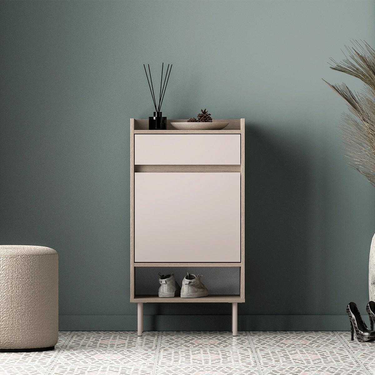 SCHUHMÖBEL Alos Kaschmir und Holz - Beige, Holzwerkstoff (50/95/34cm) - Petits-meubles