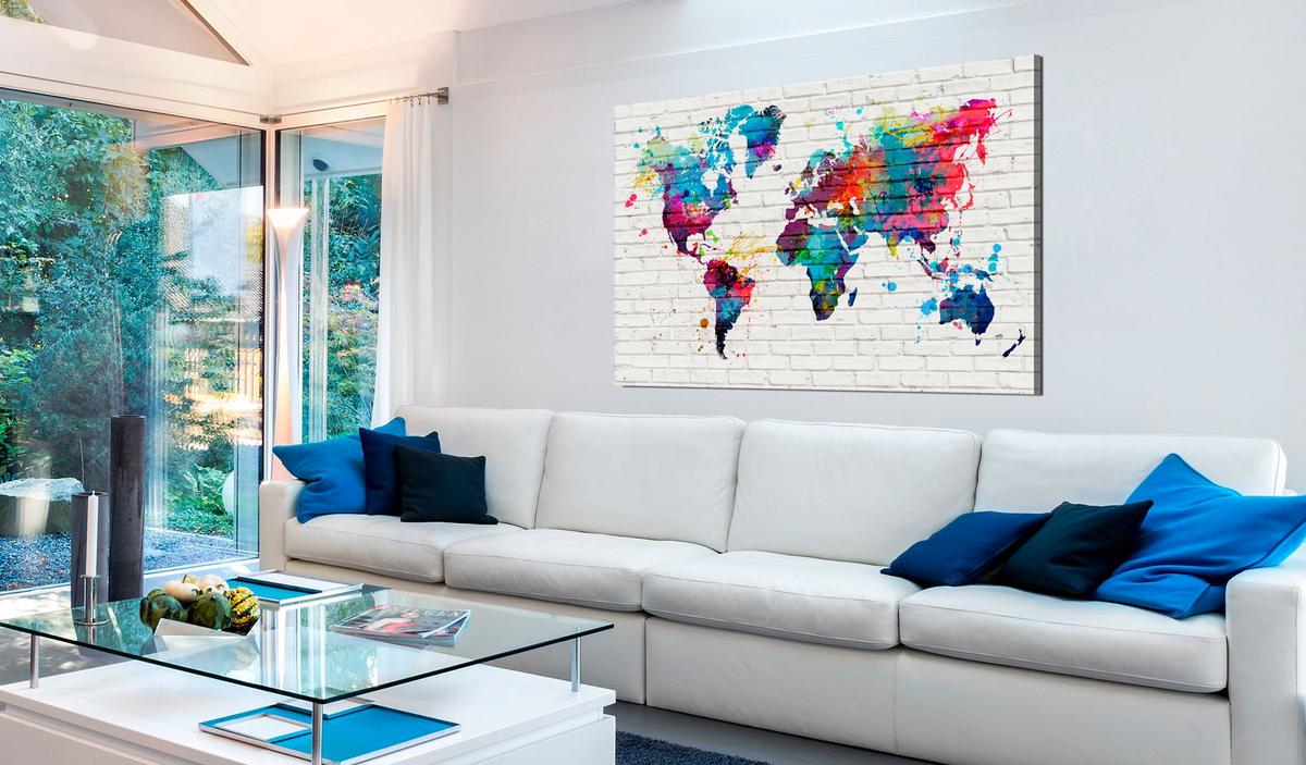 PINNWANDBILDER Bunt 120/80 cm - Multicolor/Weiß, Naturmaterialien/Textil (120/80cm) - KUNSTLOFT