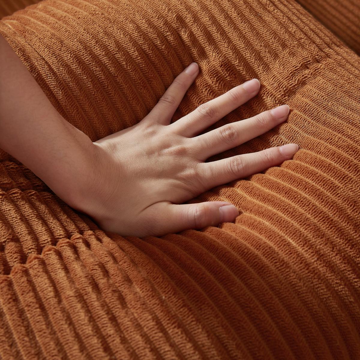 SCHLAFSOFA aus Cord in Terracotta 2-in-1 Funktion & zum Gästebett klappbar - Dunkelorange, Textil (89/59/195cm) - Urban Meuble