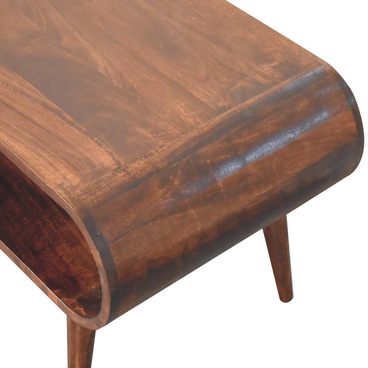 COUCHTISCH California Walnuss-Finish, 1 Regal, Dunkelbraun - Dunkelbraun, Mangoholz/Holz (80/50/44cm) - Artisan Furniture