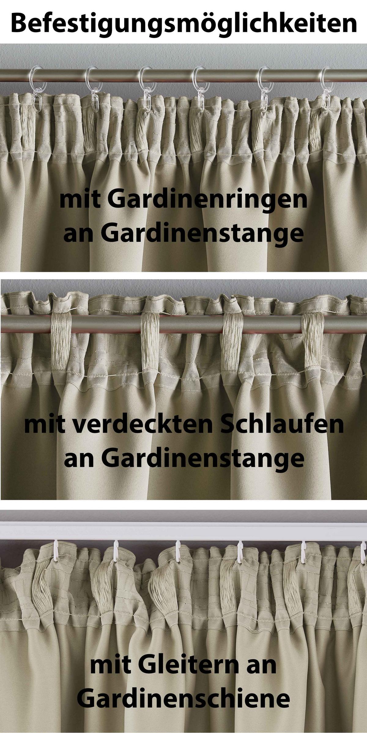VORHANG »NewYork« HxB 245x140 cm Beige - Beige, Textil (140/245cm) - Gardinenbox